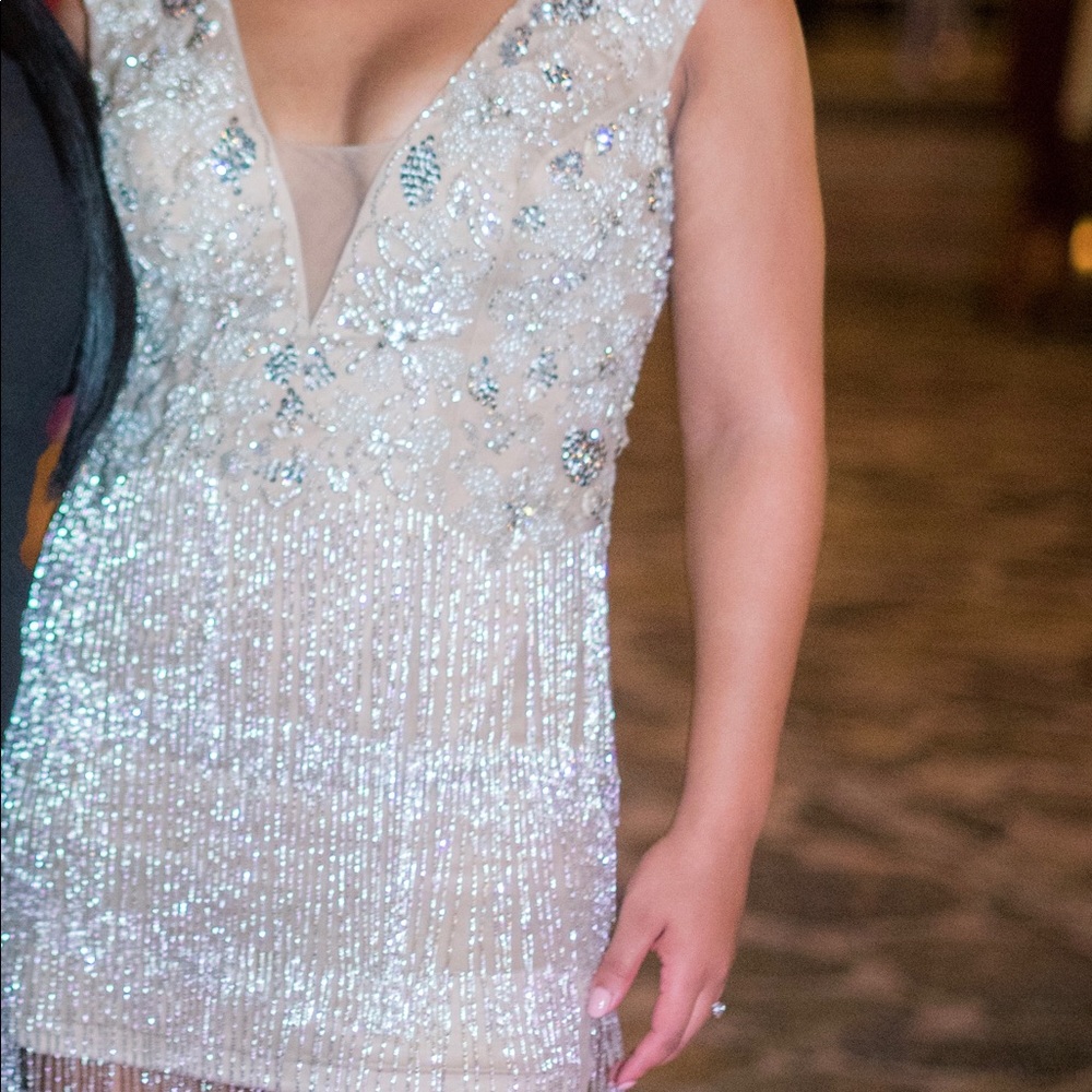 Jovani - Fun Gatsby Fringe mini dress